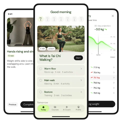 Tilo app — today's workout screen